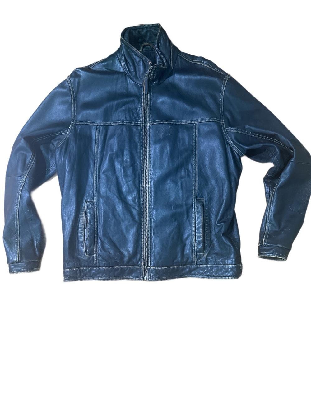 Tommy Bahama Men’s Distressed 100% Leather Jacket — Size Large